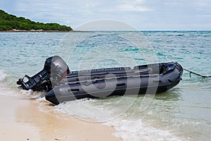 White sand beach with blue sea on KohKham .