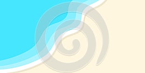 White sand beach and blue sea wave summer background