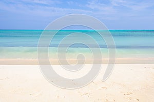 White sand beach on Cayo Levisa Island in Cuba