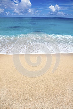 White sand beach and cloud