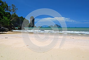 White sand beach and island