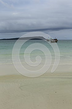 White sand beach in Koh Rong island in Cambodia