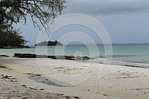 White sand beach in Koh Rong island in Cambodia