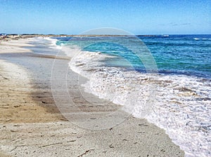 White sand beach of Mari Ermi in Sardinia