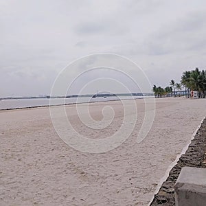 White sand beach at PIK Jakarta, Indonesia