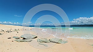 White sand beach in Surigao del Sur, Philippines.