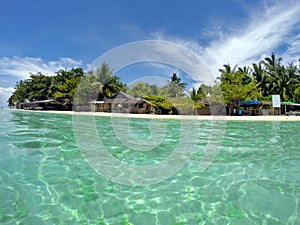 White Sand Beach and the turquoise ocean in Moalboal, Cebu, Philippines