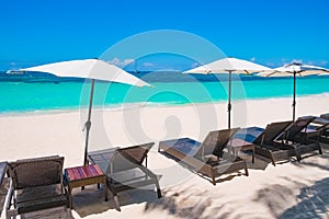 White sand beach with umbrellas, Boracay island