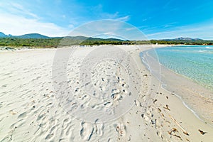 White Sand and blue sky in Rena Bianca in Costa Smeralda