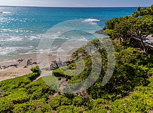 The White Sand and Blue Waters of Kauna\'oa (Mauna Kea) Beach,