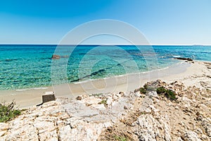 White sand in Castiadas shore