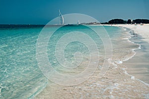 White sand on Dubai Beach near Al Arab Hotel