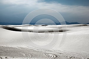 White Sand Dunes in the Desert