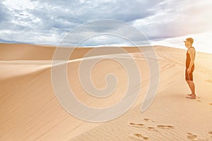 White sand dunes in Mui Ne, Vietnam