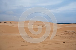 White Sand Dunes Muine in Vietnam with tourists