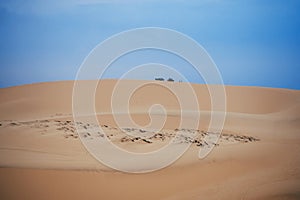 White Sand Dunes Muine in Vietnam with tourists