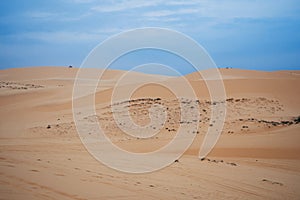 White Sand Dunes Muine in Vietnam with tourists