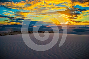 White Sand Dunes National Park New Mexico Sunset of Brilliance