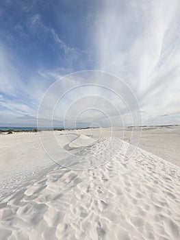 White sand dunes of Nilgen Nature Reserve located in Lancelin, Western Australia