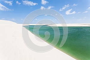 White sand dunes panorama from Lencois Maranhenses National Park