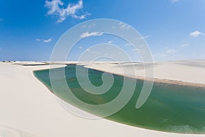 White sand dunes panorama from Lencois Maranhenses National Park