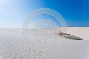 White sand dunes panorama from Lencois Maranhenses National Park, Brazil