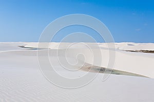 White sand dunes panorama from Lencois Maranhenses National Park, Brazil