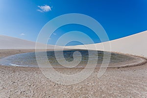 White sand dunes panorama from Lencois Maranhenses National Park, Brazil