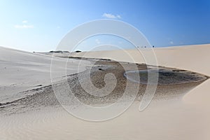 White sand dunes panorama from Lencois Maranhenses National Park, Brazil