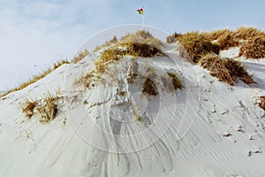 White sand dunes at sea coast