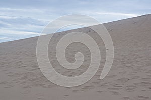 The white sand dunes  by the sediment of the river.