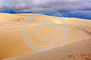 White sand dunes before storm, Mui Ne, Vietnam