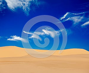 White sand dunes on sunrise, Vietnam