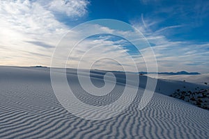 White sand dunes at White Sands National Monument