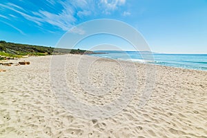 White sand in Le Bombarde beach in Alghero