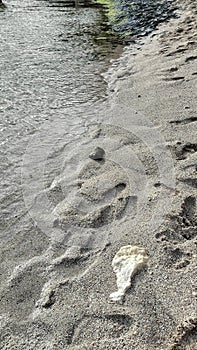 white sand on ngobaran beach jogja
