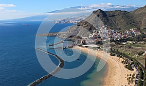 White Sand Teresitas beach Playa de las Teresitas in Tenerife. Canary islands. Spain