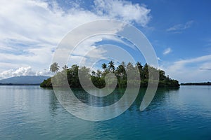 White sand tropical palm island