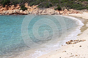 White sand of Tuerredda beach in Sardinia photo