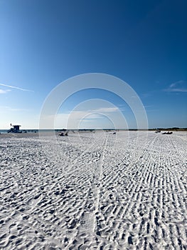 White sands blue water and blue skies. Siesta Key the no.1 beach in America. Sarasota Florida. photo