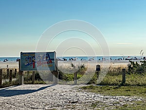 White sands blue water and blue skies. Siesta Key the no.1 beach in America. Sarasota Florida. photo