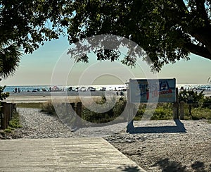 White sands blue water and blue skies. Siesta Key the no.1 beach in America. Sarasota Florida. photo