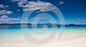 White sands and blue waters of Tonga