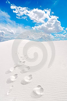 White Sands and footprints