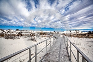 White Sands National Monument Board Walk into the Desert