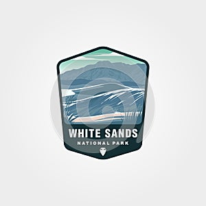 White Sands National Park logo patch vector illustration design, American national park emblem design