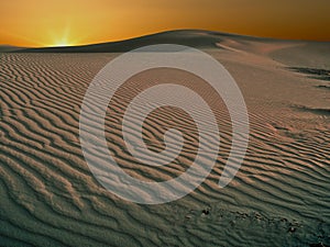 White Sands Turn Golden at Sunset