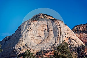 A white sandstone rock formation at Zion.