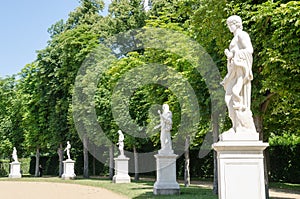 White sandstone statues in a park, Potsdam