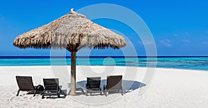 white sandy beach of a coral atoll